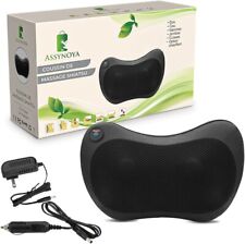 ASSYNOYA Coussin de Massage Shiatsu | Masseur chauffant pour dos, cou, nuque, 