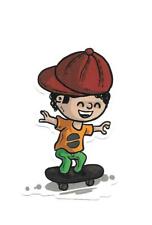 PETIT AUTOCOLLANT - SKATE SKATEBOARD COOL BOY JEUNE / LITTLE STICKERS