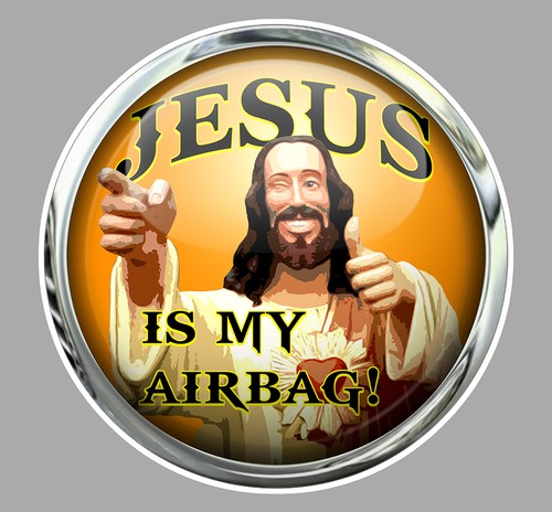 Jesus airbag 9cm humour - jesus,