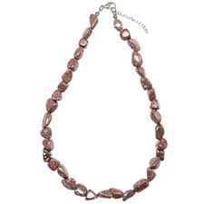 Collier en porphyre impérial rouge - Perles pierres roulées