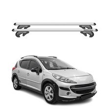 Barres de toit pour Peugeot 207 Break 2010-2014 90kg Aluminium Gris 2tlg