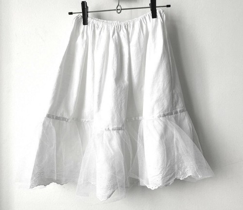 Jupon coton dentelle brodé - dentelle,