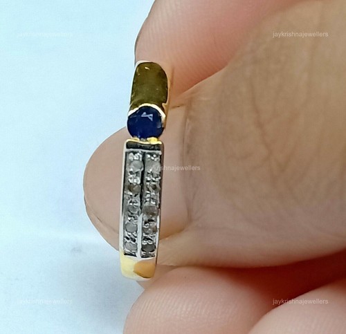 Saphir bleu cocktail bague - saphir,
