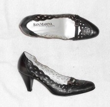 SAN MARINA escarpins cuir gris plomb P 36 "Neufs"