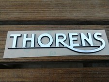 LOGO THORENS, PVC couleur Alu brossé,épaisseur 1.6 mm, dimension  107 x 25 mm