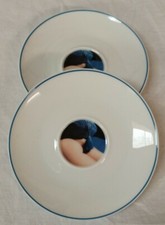 2 Soucoupes  Porcelaine Limoges Maison Fragile modèle Les Française Sonia Sieff
