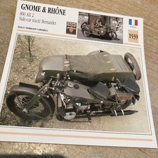 Gnome et Rhône 800 AX2 side Bernardet armée 1939 carte moto collection Atlas