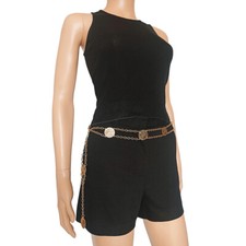 Ceinture chaîne en métal doré avec médailles Saint Georges | Vintage 60s