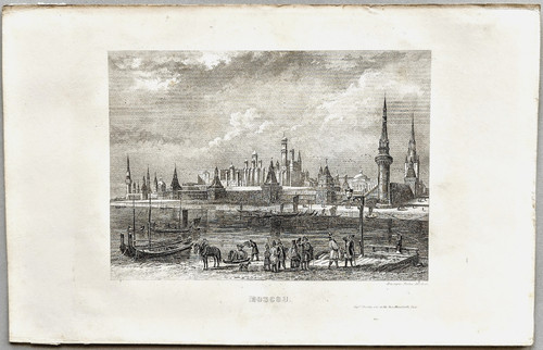 Lithographie xixe vue moscou - lithographie,