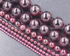 Perles rondes naturelles de grenat rouge foncé, 3mm, 4mm, 5mm, 6mm, 8mm,...