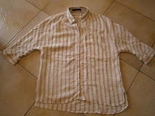 CHEMISE FEMME BLANCHE ET BEIGE RAYÉE TAILLE S MARQUE ZARA MANCHES 3/4