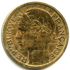 rare 1 franc Morlon bronze aluminium 1935 n°6976