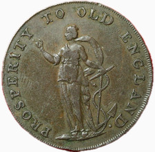 #1205 - RARE GREAT BRITAIN Prosperity To Old England Halfpenny Token - FACTURE
