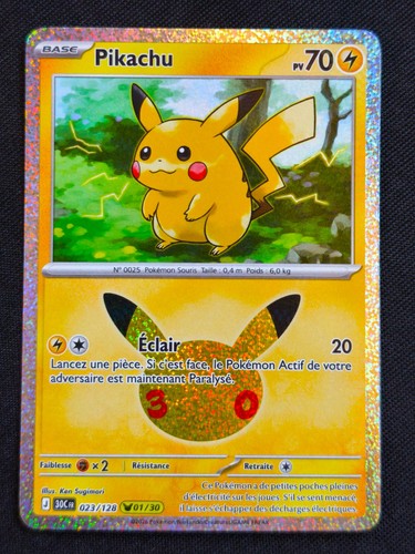 Carte pokémon pikachu 30 - pokémon,