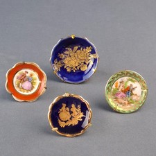 Objet De Vitrine 4 Assiette Miniature En Porcelaine De Limoges