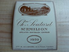 etiquette Chateau Soutard 1959 Saint Emilion grand cru classé wine label