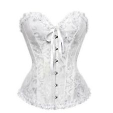 CORSET/BUSTIER GOTHIQUE SERRE TAILLE + STRING Blanc T 38 46 et 48 NEUF