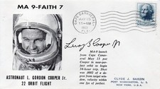 MERCURY Atlas 9 Faith 7 Launch day Cape Canaveral SARZIN Space cover 1963 RARE