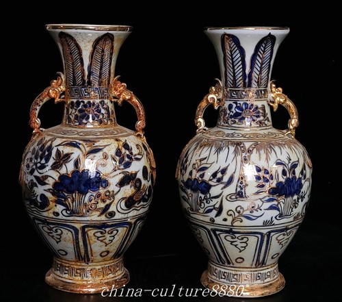 Old white blue porcelain - 9.2"old,