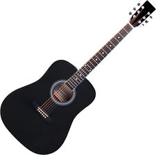 Guitare Acoustique Folk Western Blues Dreadnought 20 Frettes 6 Cordes Noir