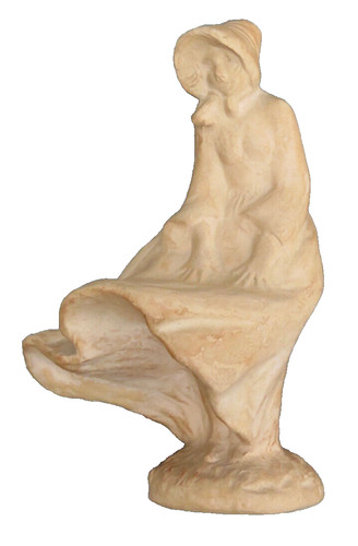 Statuette terre cuite jeune - statuette,