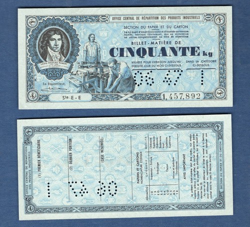 Billet matière cinquante - matière, de