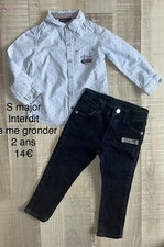 Sergent-majorinterdit De Me Gronder 2 Ans Garçon : Chemise Bleue + Jean TBE