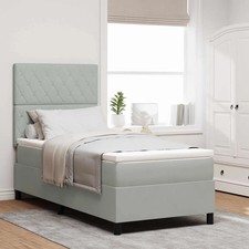 Lit à ressorts avec matelas avec tête de lit tissu Moderne contemporain vidaXL v