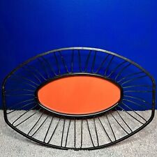Corbeille À Fruits Vintage En Métal Et Fond Formica Corail - Design Années 70