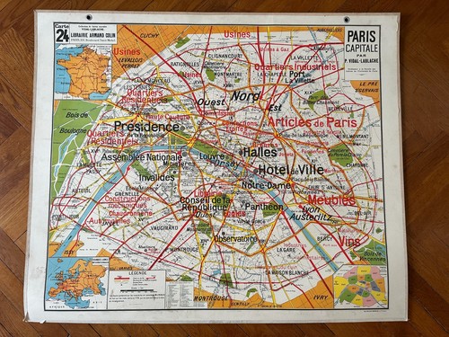 Carte affiche scolaire vidal - scolaire,