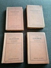 1925/1935-lot 4 Livres scolaires ecole-elementaire-geometrie/chimie/algèbre... 