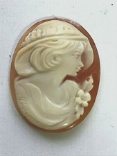 CAMÉE vintage pour parure BROCHE Miniatur PENDENTIF cameo  NACRE or FILIGRANE 12