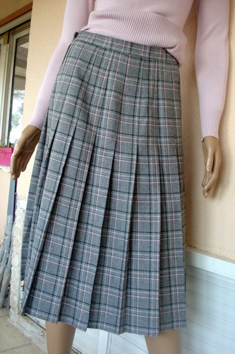 Jupe plissee ecossaise grise - ecossaise,
