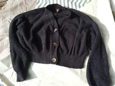 pull gilet court jennyfer noir S 36 38 neuf (mesures)