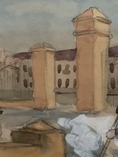 Tableau ancien aquarelle