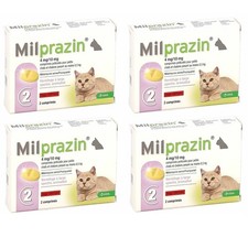 LOT DE 4 BOITES DE MILPRAZIN VERMIFUGE LARGE SPECTRE POUR PETITS CHATS & CHATONS
