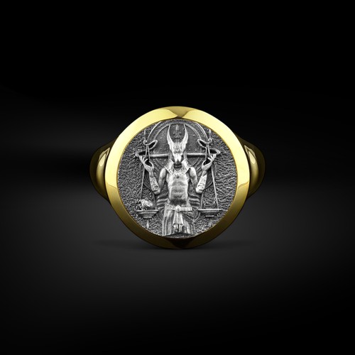 Bague chevalière homme - , anubis