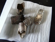 lot 5 embouts cannes anciens ou ombrelle métal blanc ou argent .non testé