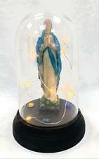 JOLI GLOBE CABINET DE CURIOSITÉ ÉCLAIRÉ - VIERGE MARIE - 20 CM