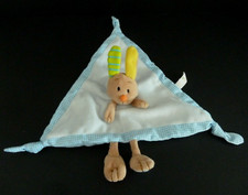 *. DOUDOU PLAT TRIANGLE MINIMI MINITOYS LAPIN BLEU JAUNE VERT VICHY PATTE NEUF*
