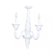 Applique Contemporain en Bois Blanc Shabby Chic 2 Lumières en Forme de S 808/2a