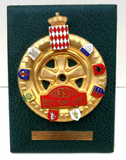 Plaque 39° Rallye Monte Carlo Trophée Participant Monaco 1970 Hebert Tour Auto