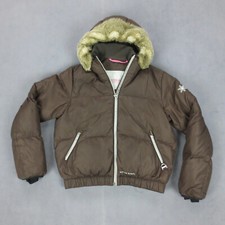 Doudoune Capuche Imperméable Ski Doublure Duvet Poivre Blanc Fille 16 Ans Marron