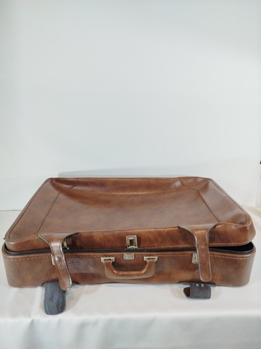 Valise vintage cuir marron - vintage, en