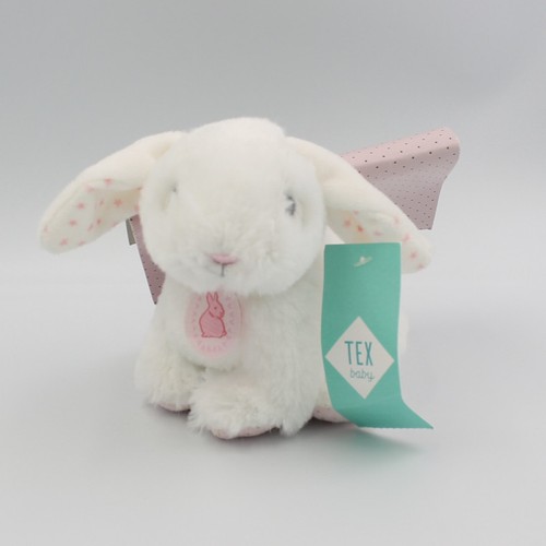 Doudou lapin blanc rose