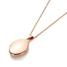 Collier et Pendentif Médaillon en Or Rose 9 Carats - 41, 46 ou 51cm