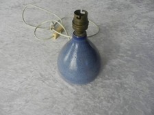 Ancienne lampe boule Accolay céramique bleu émaillée 1950 era Capron Jouve Blin