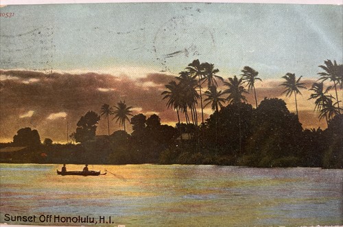 Sunset off honolulu - off, hawaii