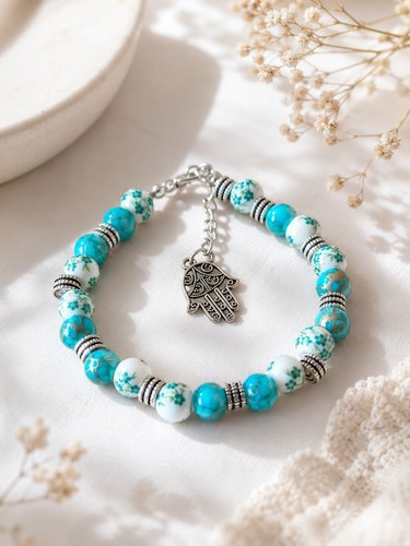 Bracelet turquoise main - turquoise,