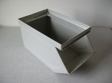 Ancien bac de rangement industriel en métal indus loft atelier de 26,5 cm